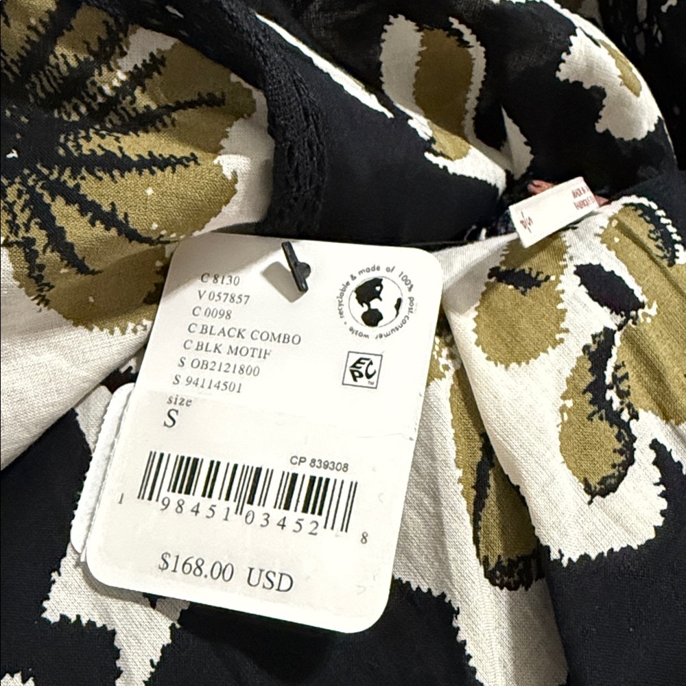 NWT Free People Printed Dixie V Neck 3/4 Sleeve Maxi Dress - Picture 11 of 11